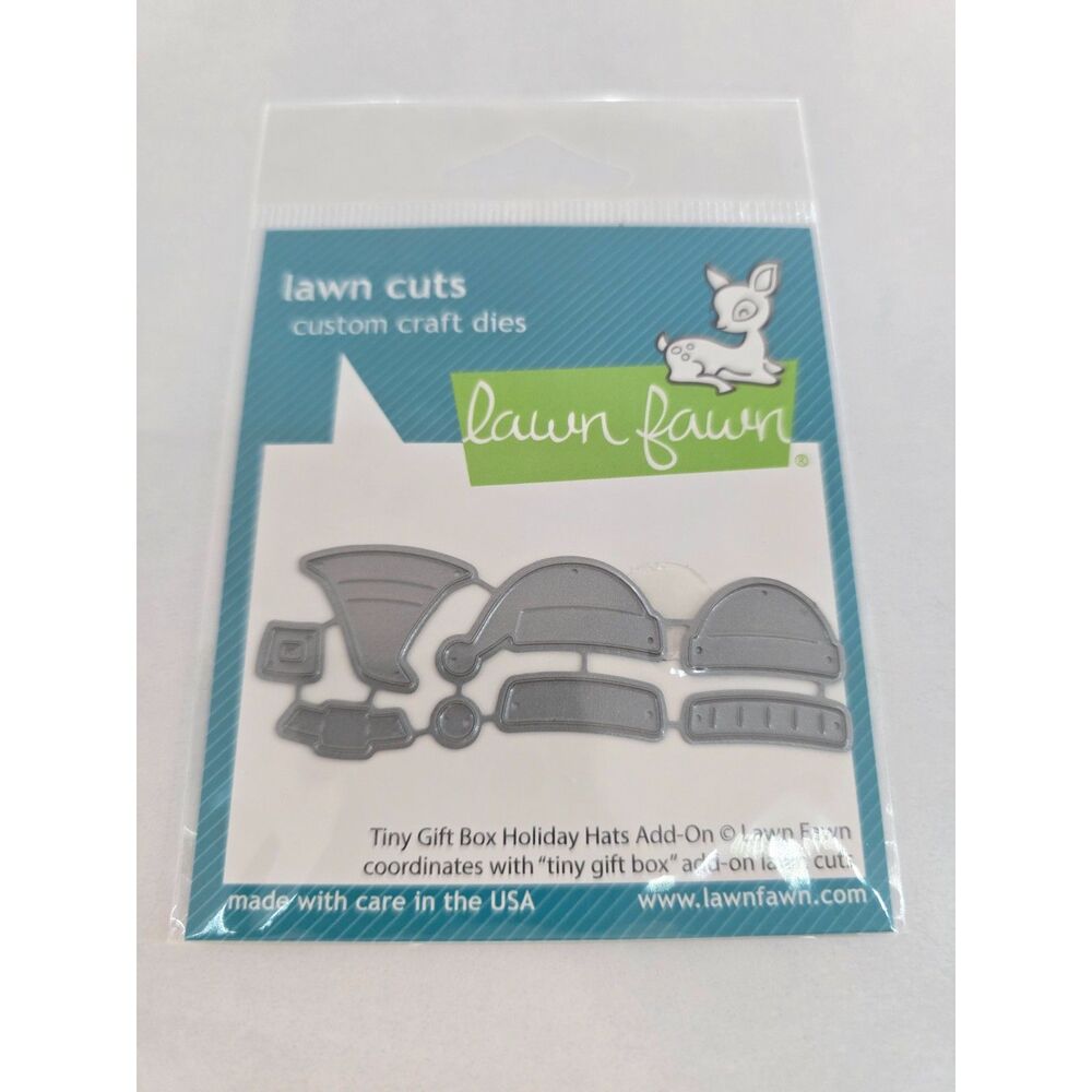Lawn Fawn LF2052 Tiny Gift Box Holiday Hats Add-On Lawn Cuts Dies NEW